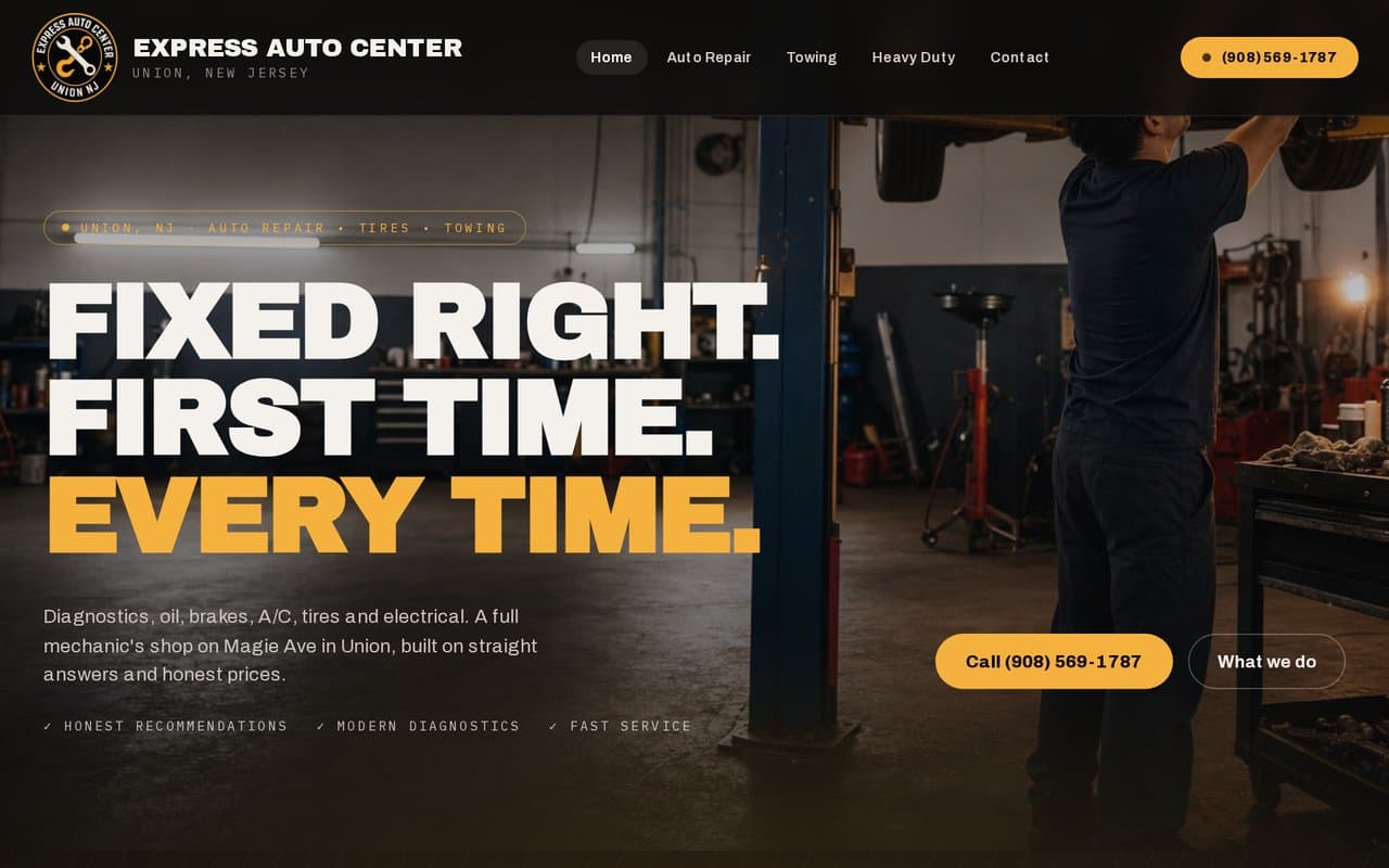 Auto repair shop website